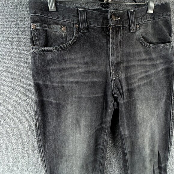 Nudie Jeans Men Denim Jeans Low Slim Jim Used Black Cotton J676 Adult ACTL 32X33 - Picture 2 of 16